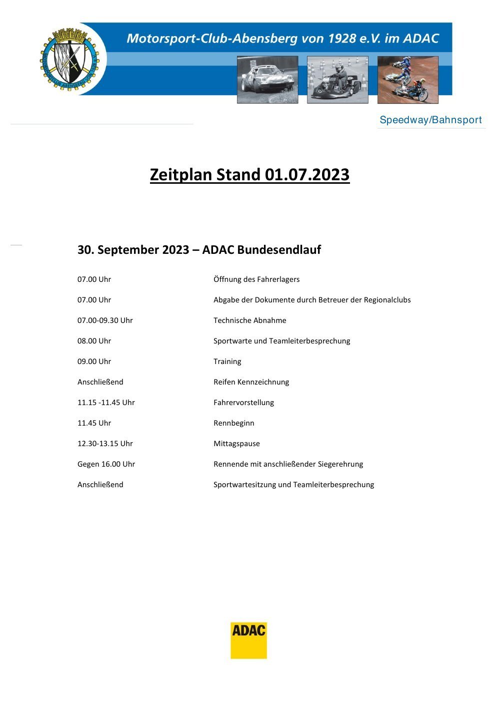 Zeitplan ADAC Bundesendlauf (PDF öffnen)